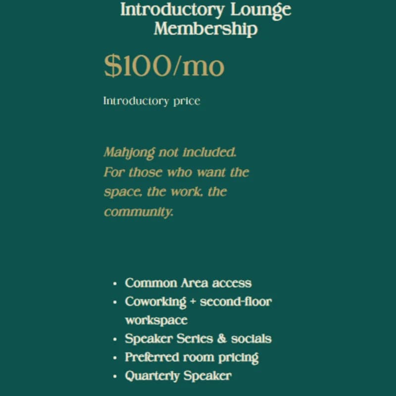 Introductory Lounge Membership